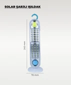 60W Solar / 220V Şarjlı Işıldak - Askı Aparatlı ve Ayaklı - Su Geçirmez thumbnail 3