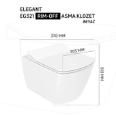 Creavit Elegant Rim-Off Kanalsız Asma Klozet (EG321.00) + Elegant TP Yavaş Kapanan Kapak 2'li Set thumbnail 3