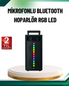 Şarjlı Işıklı Bluetooth Hoparlör | USB, AUX, TF Kart ve Radyo Destekli - 1