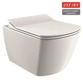 Creavit Elegant Rim-Off Kanalsız Asma Klozet (EG321.00) + Elegant TP Yavaş Kapanan Kapak 2'li Set thumbnail 1