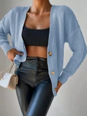 Düğme Detay Triko Bluz - 2