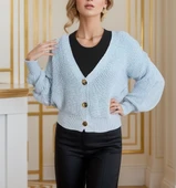 Düğme Detay Triko Bluz - 5