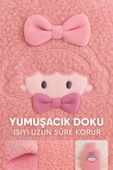 Pembe Peluş Sıcak Su Torbası – Yumuşak, Güvenli ve Şık Saçlı Kız Model, 1 Litre - 3