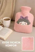 Pembe Peluş Sıcak Su Torbası – Yumuşak, Güvenli ve Şık Saçlı Kız Model, 1 Litre - 5