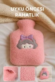 Pembe Peluş Sıcak Su Torbası – Yumuşak, Güvenli ve Şık Saçlı Kız Model, 1 Litre - 4