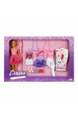 Alisha Fashion Yedek Kıyafetli & Stickerlı Moda Oyunu, 29 cm Moda Bebek Seti thumbnail 1