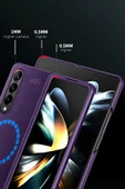 Samsung Galaxy Z Fold 3 Kılıf HBC-156 Forum Magneticsafe Kapak - Derin Mor thumbnail 3