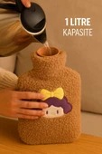 Kahverengi Peluş Sıcak Su Torbası – Yumuşak, Güvenli ve Şık Saçlı Kız Model, 1 Litre - 4