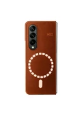 Samsung Galaxy Z Fold 3 Kılıf HBC-156 Forum Magneticsafe Kapak - Kahverengi thumbnail 1