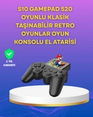 2.4 İnç Ekranlı 500 Oyunlu Taşınabilir Retro Oyun Konsolu, Şarjlı El Tipi Mini thumbnail 1