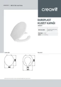 Creavit Bedensel Engelli Asma Klozet 1.Kalite (BD320.02) + Engelli Yavaş Kapanan Kapak 2'li Set - 5