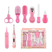 8 Parça Bebek Bakım Seti Pembe Renk thumbnail 5