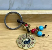 Metal Renkli Yin Yang Anahtarlık - 1