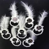 İncili Nedime Bilekliği Gümüş Pleksili Beyaz Otrişli 7'li Set thumbnail 1