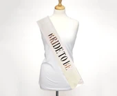 Beyaz Gümüş Bride To Be Simli Kuşak Kemer 10 cm thumbnail 2