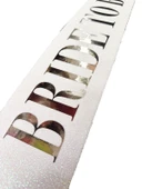 Beyaz Gümüş Bride To Be Simli Kuşak Kemer 10 cm thumbnail 3