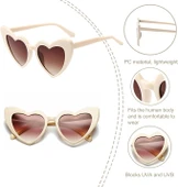 Krem  Renk Kalp Şekilli Parti Gözlüğü thumbnail 3