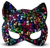 Siyah Kadife Payetli Parti Maskesi thumbnail 1