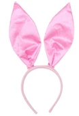 Pembe Saten Şekil Verilebilir Tavşan Kulak Taç thumbnail 2