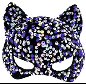 Siyah Kadife Mor Beyaz Pullu Parti Maskesi thumbnail 1