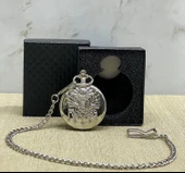Özel Kutulu Osmanlı Devlet Arması Gümüş Köstekli Saat thumbnail 1