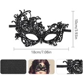 Siyah Dantel İşlemeli Parti Maskesi thumbnail 3