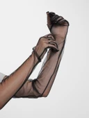 Uzun Boy Likralı Siyah Yetişkin Mega Tül Eldiven thumbnail 5