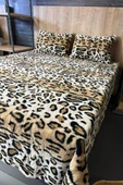 Leopar Tavşan Tüyü Çift Kişilik Yatak Örtüsü 220x240 Cm thumbnail 3