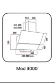 Alveus Mod 3000 60 cm Siyah Cam Davlumbaz - 4