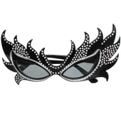 pilelistore Taşlı Göz Kamaştıran Siyah Parti Alev Gözlük - 1