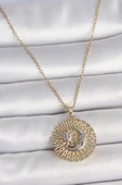 pilelistore 316L Çelik Gold Renk Mix Renk Ay Güneş Model Kadın Kolye - TJ-BKO10095 - 1