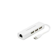 pilelistore Type-C Hub Combo 3*Usb + Lan Beyaz (Macbook) HDX7007 - 1