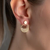 Minimal Tasarımlı Altın Kaplama 925 Ayar Gümüş Halka Küpe thumbnail 1