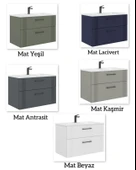 Orka Bari 85 cm Mat Lacivert Banyo Dolabı Alt Modül Lavabo thumbnail 4