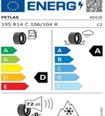 Petlas 195 R14 C TL 106/104R 8PR FULL GRIP PT925 Kamyonet Kış Lastiği (Üretim Tarihi:2025) - 2