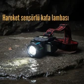 Hareket Sensörlü Çift Işık Kaynaklı Şarjlı Kafa Lambası thumbnail 1