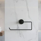 Açık Kağıt Havluluk Mat Siyah Metal Duvara Monte Vidalı Banyo Tuvalet Mutfak Kağıt Havluluk 25 cm thumbnail 7