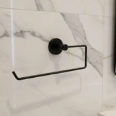 Açık Kağıt Havluluk Mat Siyah Metal Duvara Monte Vidalı Banyo Tuvalet Mutfak Kağıt Havluluk 25 cm thumbnail 2