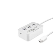 pilelistore Type-C Hub Combo 3*Usb3.0 + Ms + Sd + M2 + Tf 20Cm Beyaz HDX7029 - 1