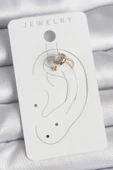 pilelistore Pirinç Gold Renk Zirkon Taşlı Kadın Kıkırdak Küpe - TJ-BKP10573 thumbnail 2