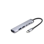 pilelistore Type-C Hub 5*Usb Gri HDX7041 - 1