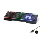 pilelistore Kablolu Oyuncu Klavye Slım Led Q Siyah ND868 - 1