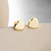 925 Ayar Gümüş Minimal Kalp Küpe thumbnail 1