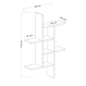 Madagaskar Duvar Rafı – Asimetrik Tasarım, Duvara Monte Dekoratif Kitaplık - Antrasit - 5