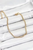 pilelistore 316L Çelik Gold Renk Örgü Burgu Zincir Erkek Bileklik - TJ-EB3729 - 1