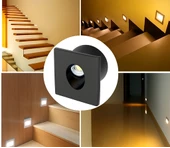 CATA CT-5179 3W LED Koridor Armatürü Siyah Kasa Modern İç Mekan Duvar Aydınlatma Lambası 3200K Günışığı - 2