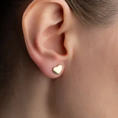 925 Ayar Gümüş Minimal Kalp Küpe thumbnail 3