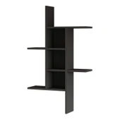 Madagaskar Duvar Rafı – Asimetrik Tasarım, Duvara Monte Dekoratif Kitaplık - Antrasit - 4