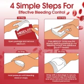 Medclot Hemostatik Kanama Durdurucu Steril Tampon Gazlı Bez Kaolin CE Sertifikalı Spanç Pansuman Acil Durum İlk Yardım Kanama Kontrolü 7,5 x 365 cm thumbnail 5