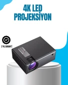 Full HD Destekli Taşınabilir Projeksiyon Cihazı – HDMI, USB, VGA Girişli, Uzaktan Kumandalı thumbnail 1